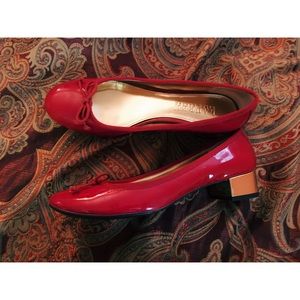 Lauren Ralph Lauren Red and Gold Flats