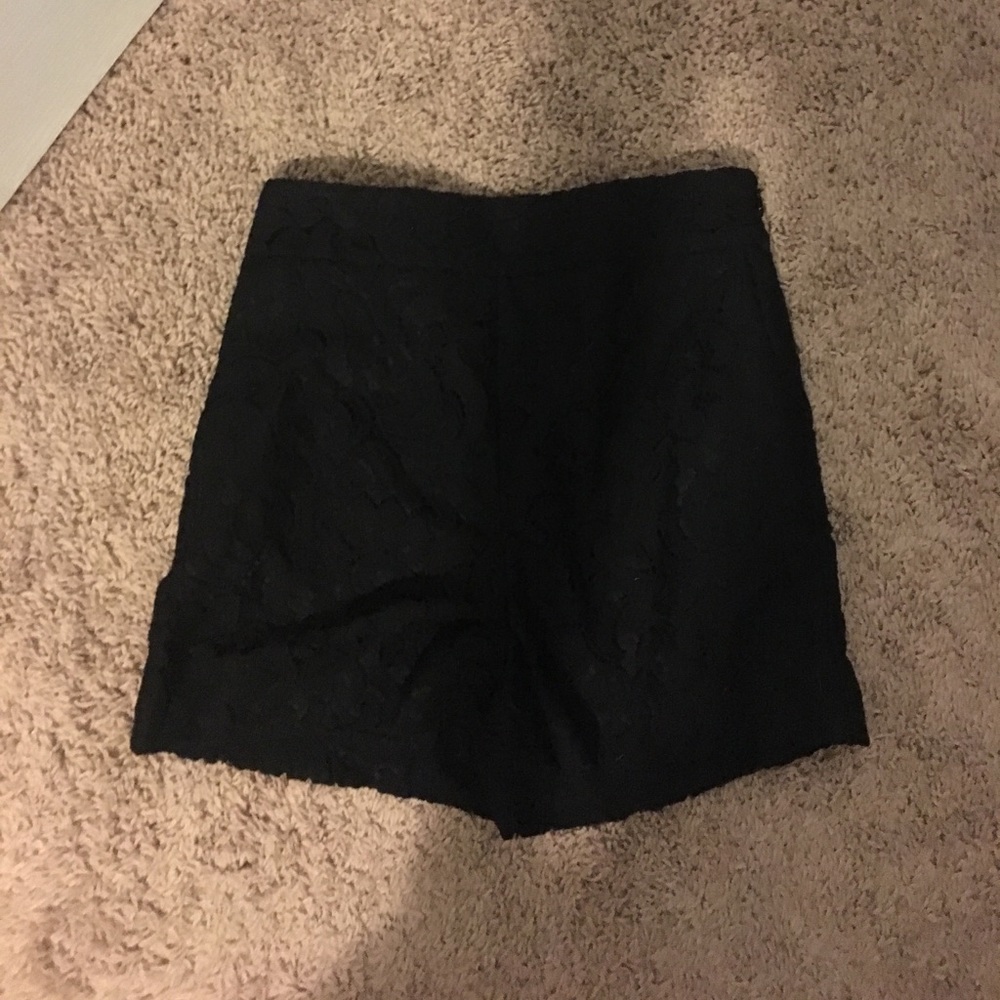 High waisted lace black shorts