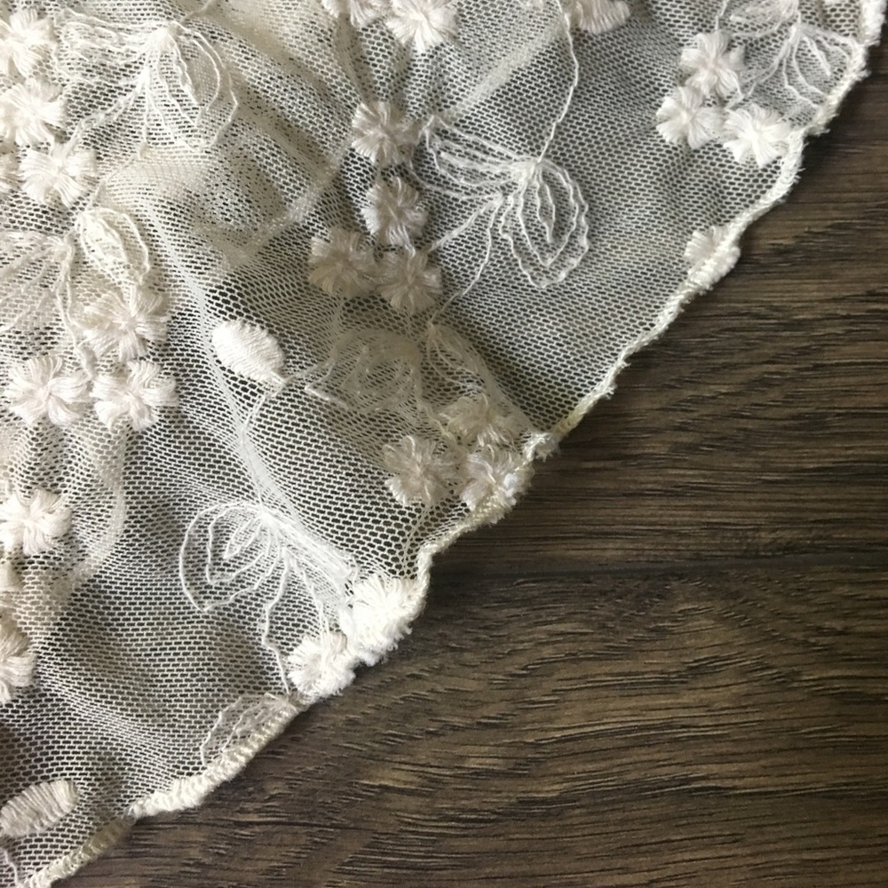 Champagne Flowy Top with Embroidered Detail - Picture 4 of 4