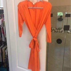 XS orange Banana Republic wrap dress