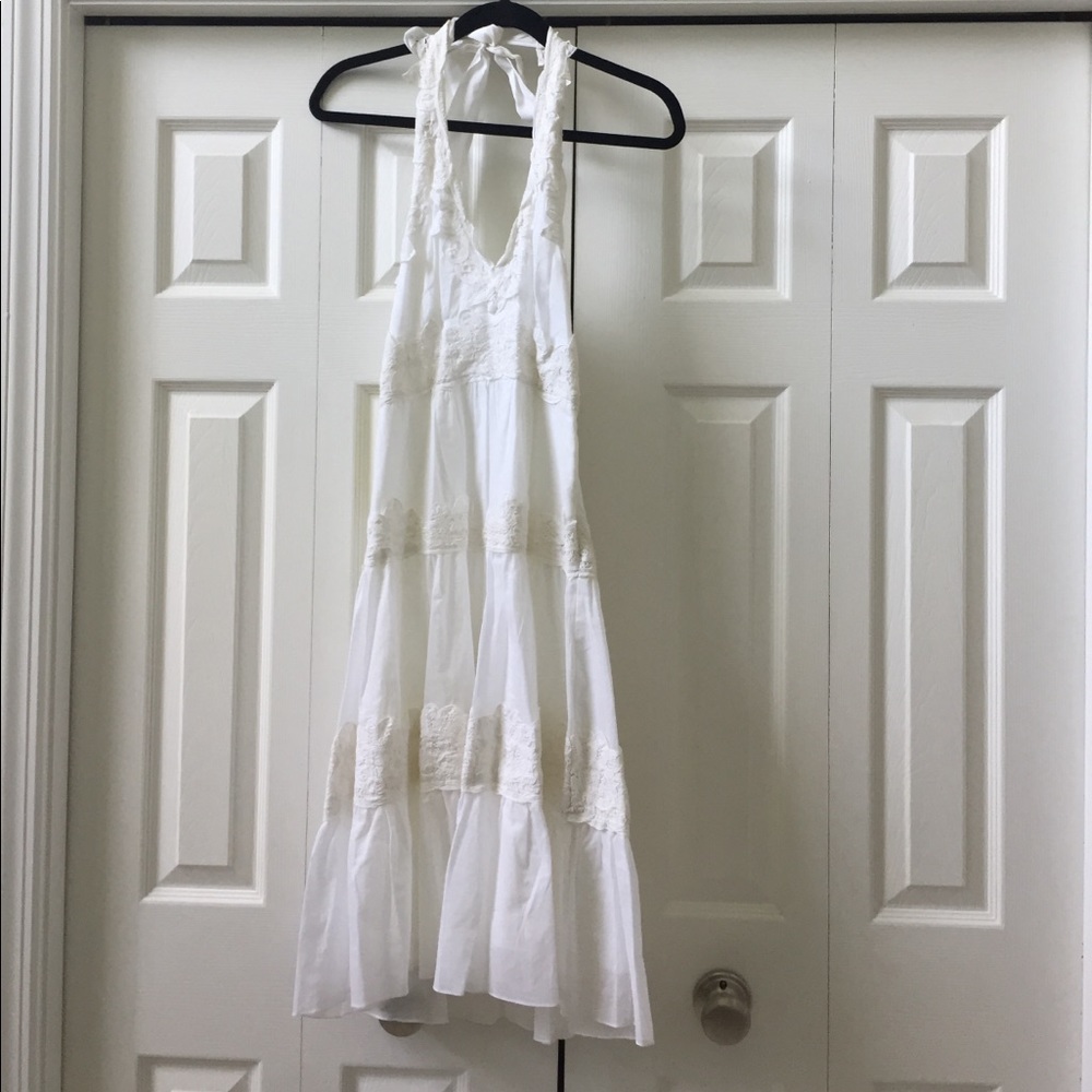 Lord & Taylor White halter dress