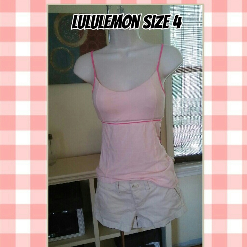 Lululemon light pink tank size 4
