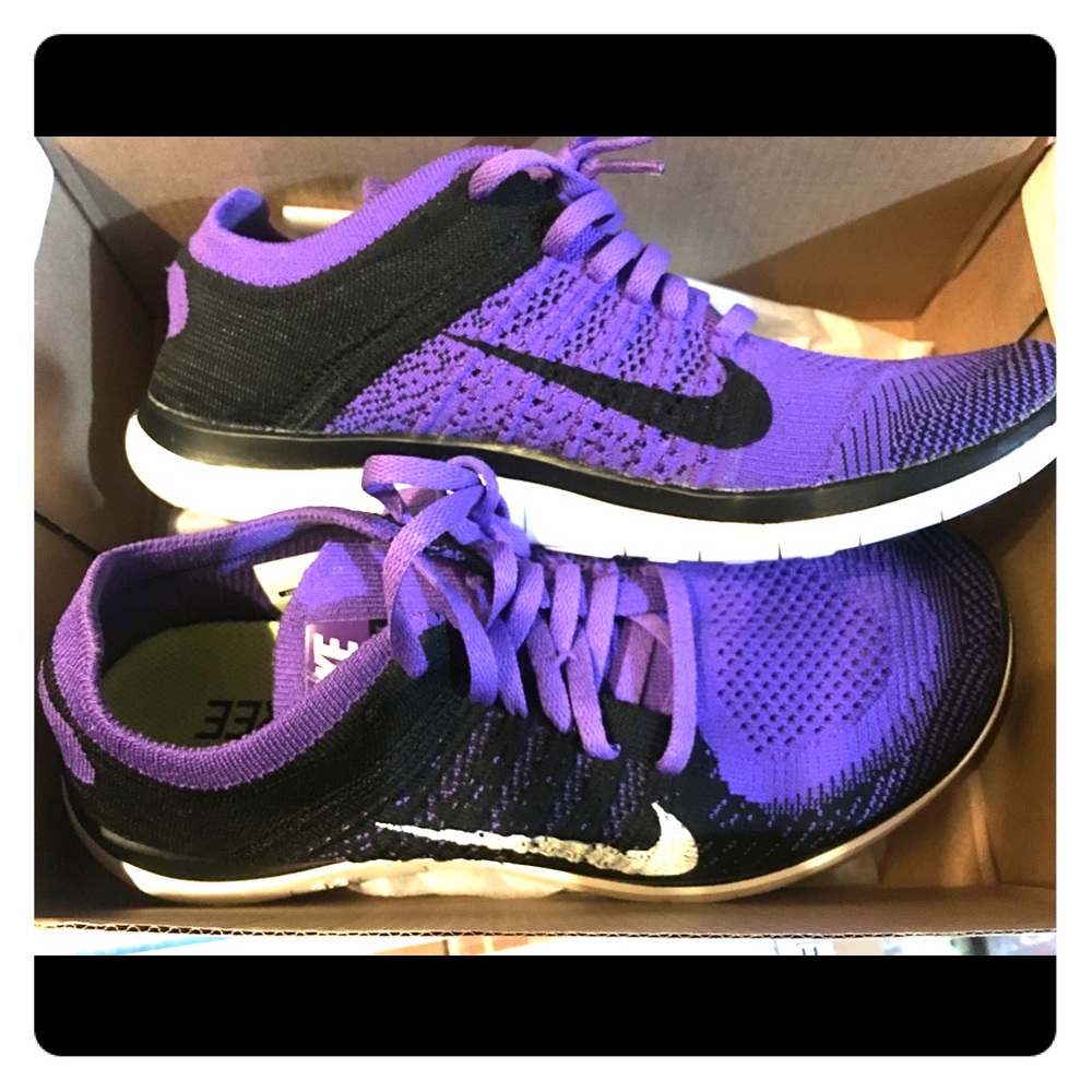 Nike Free Flyknit 4.0 Purple/Black Like New