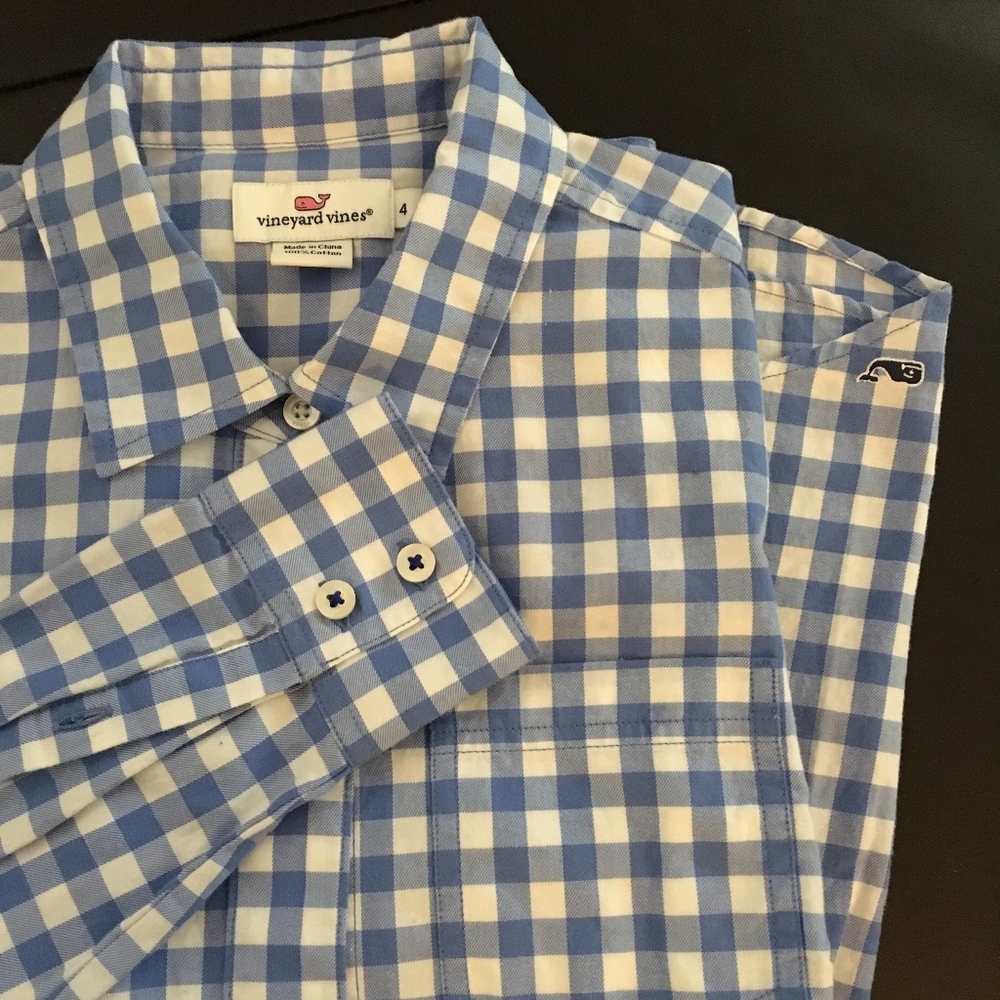 Vineyard Vines LS Button Down Shirt Woman's Size 4