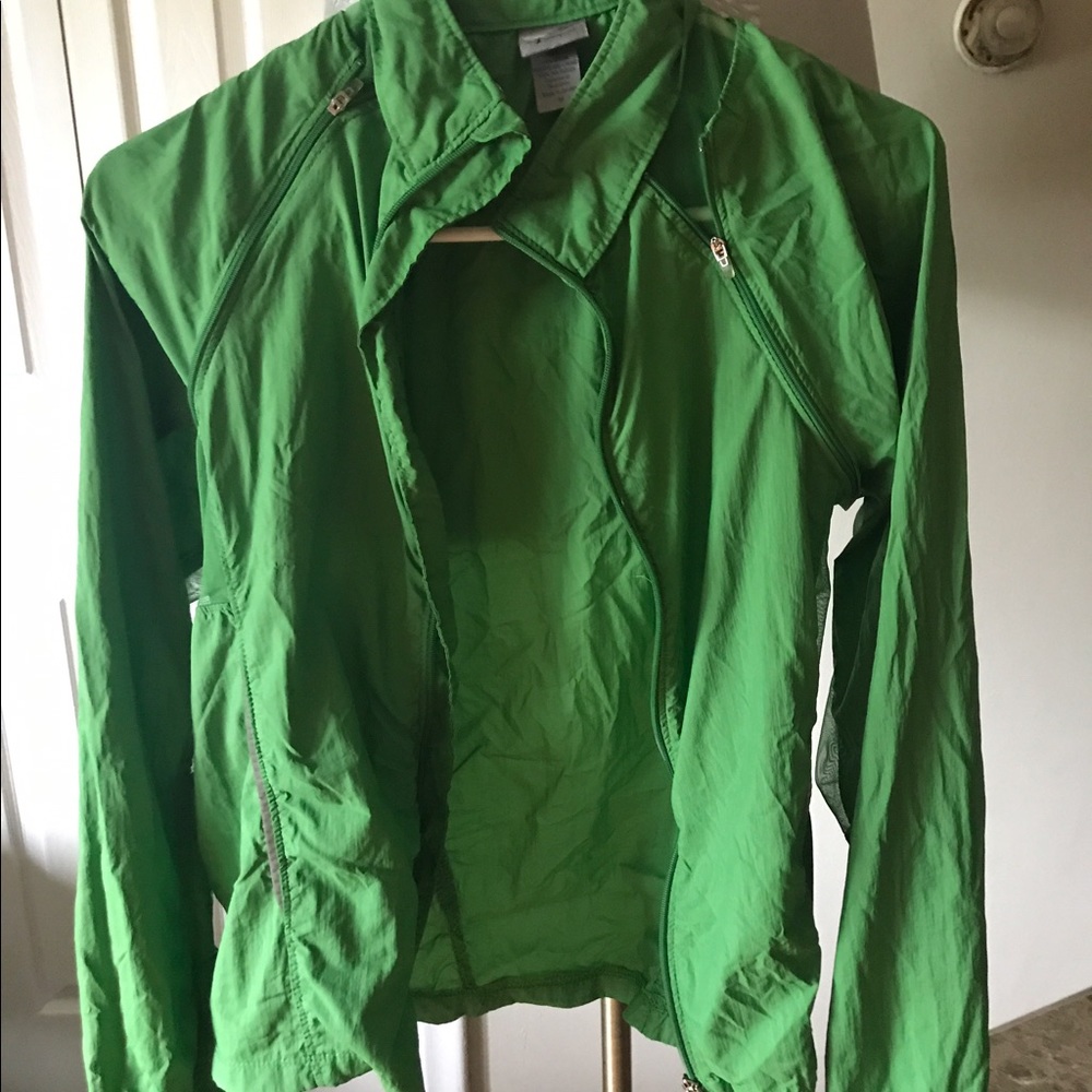 Green windbreaker