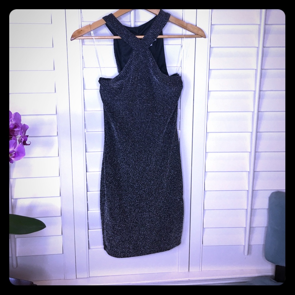 NWOT XS BLACK AND SILVER EMERALD SUNDAE DRESS
