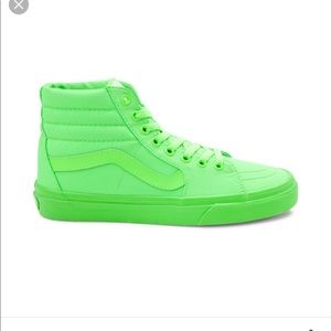 Brand new never worn neon green sk-8 hi vans.