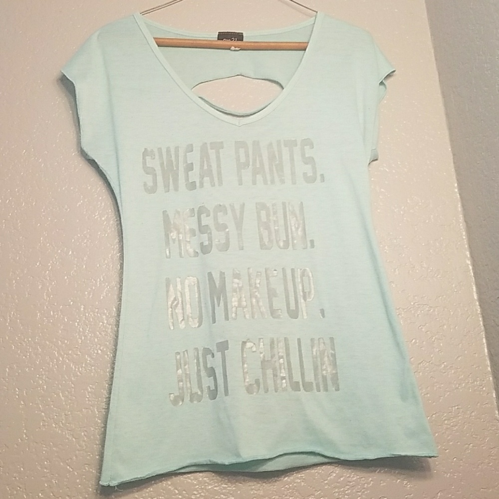 Turquoise shredded t