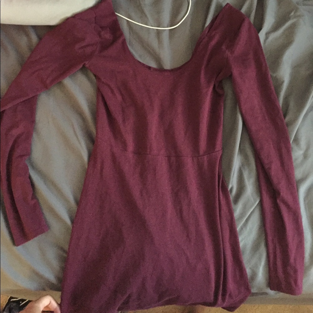 PINK maroon long sleeved dress