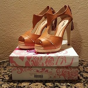 Wild Rose NIB tassel heels