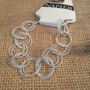 Shiny silver rings clasp bracelet