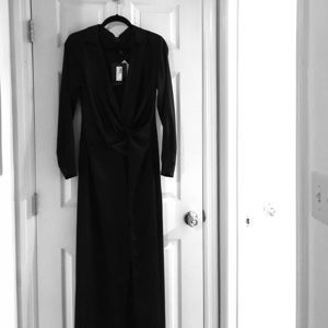 Twist front maxi shirt dress