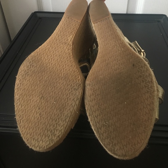 Michael Kors Gold Leather Wedges - Picture 3 of 3
