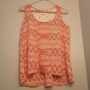 Orange, white, and blue tribal blouse like tank