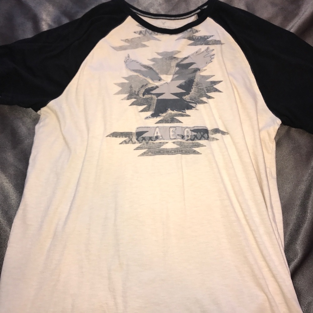 Cream/Black American Eagle Tee