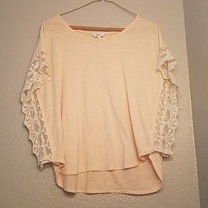 Off white blouse with white lace sides