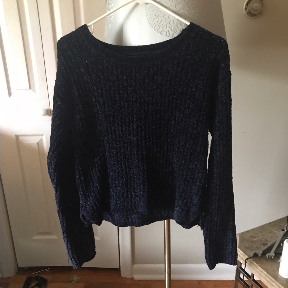 Navy blue extremely soft low rise sweater