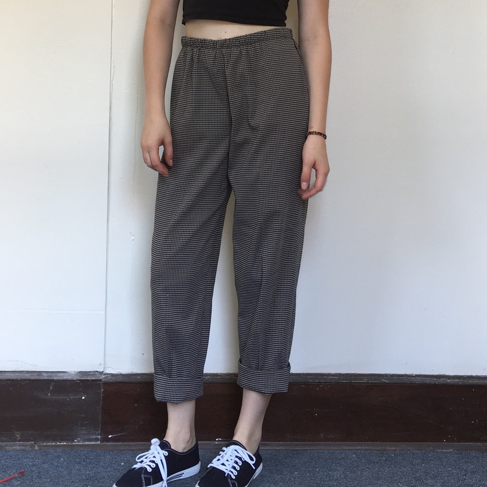 Small Plaid High Waisted Pants