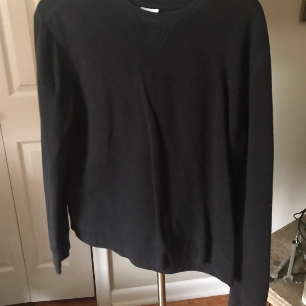 Plain black crew neck