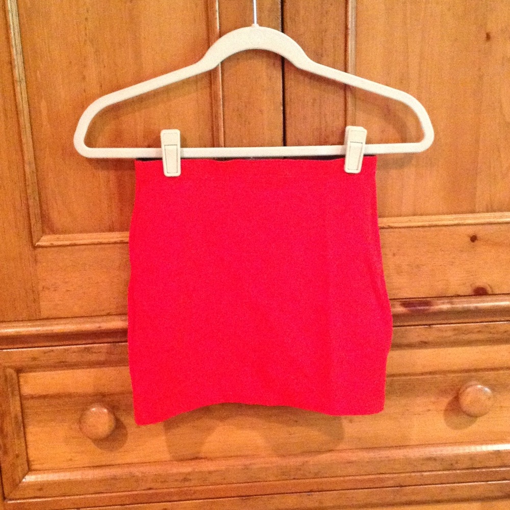 Bright Red Mini Skirt
