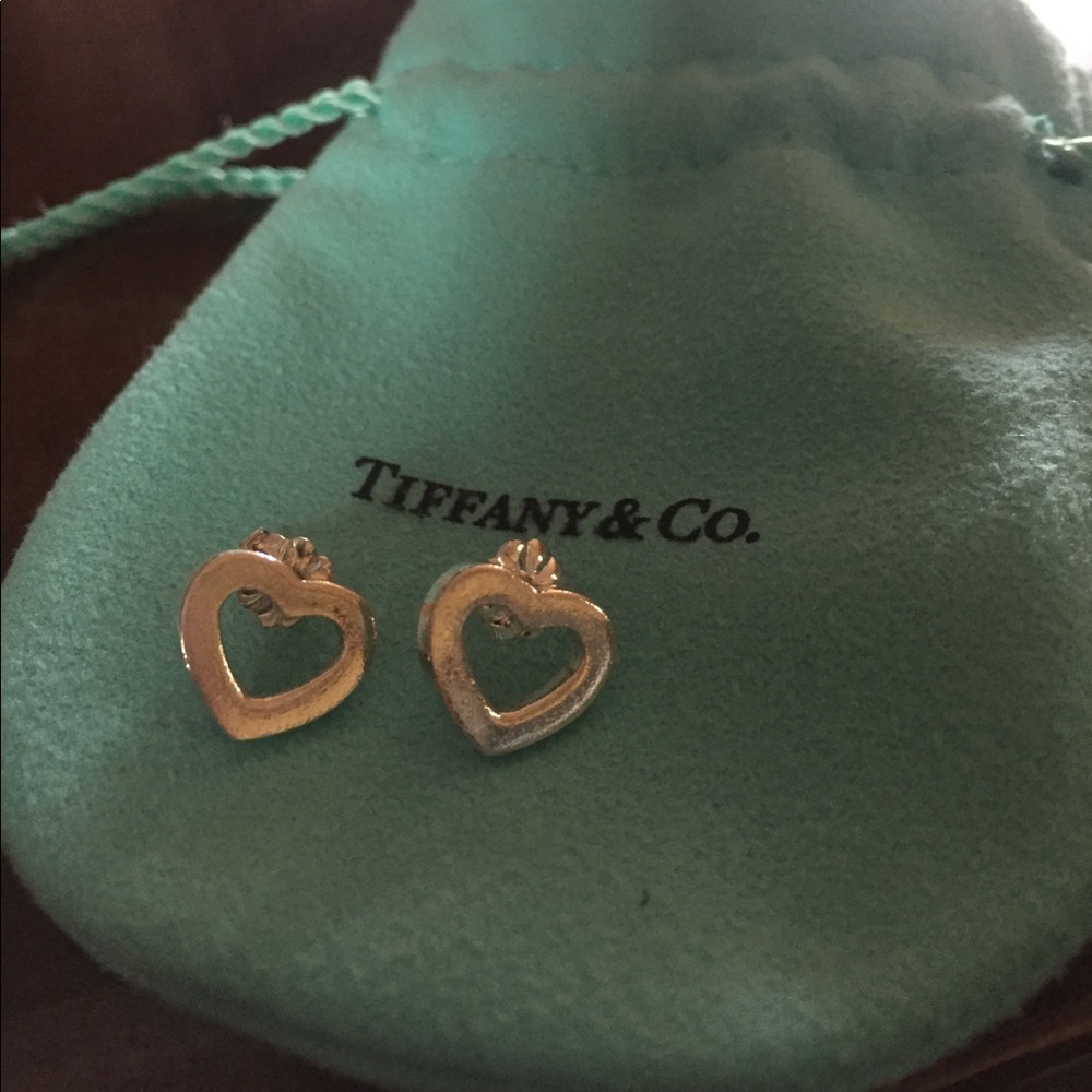 VINTAGE open heart Tiffany & Co earrings!