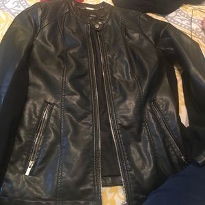 A black leather jacket