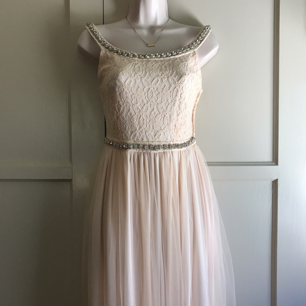 Lace diamonds ballerina-like long dress