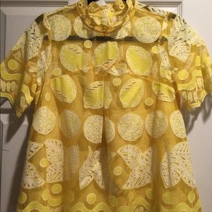 Anthropologie Lily Lace Lemon Blouse