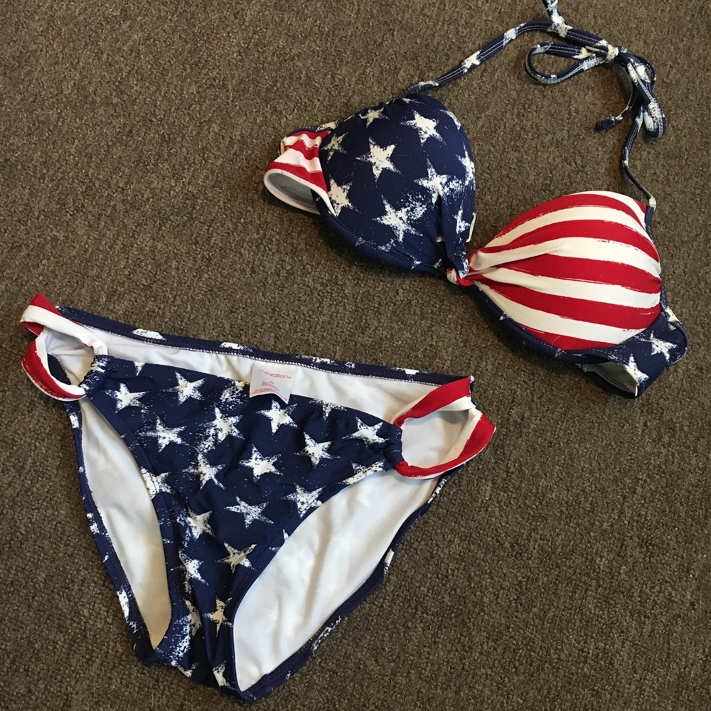 *SOLD* American Flag Push-up Bikini