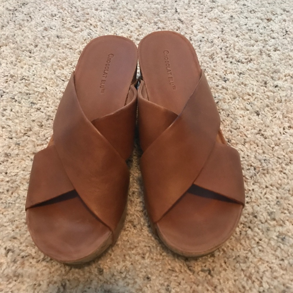 Chocolate Blu Platform Wedges