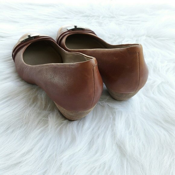 ❌SOLD❌Ecco Brown Leather Block Heel Flats Size 41 - Picture 4 of 6
