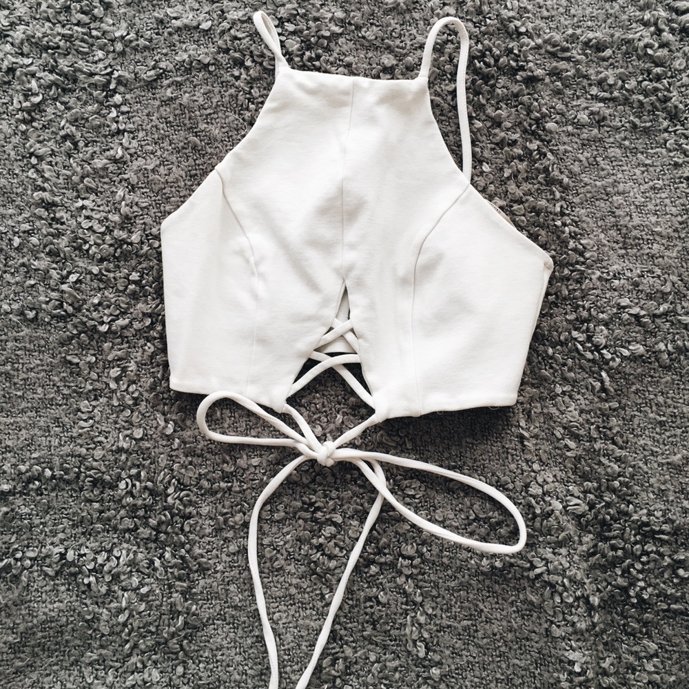 White crop top