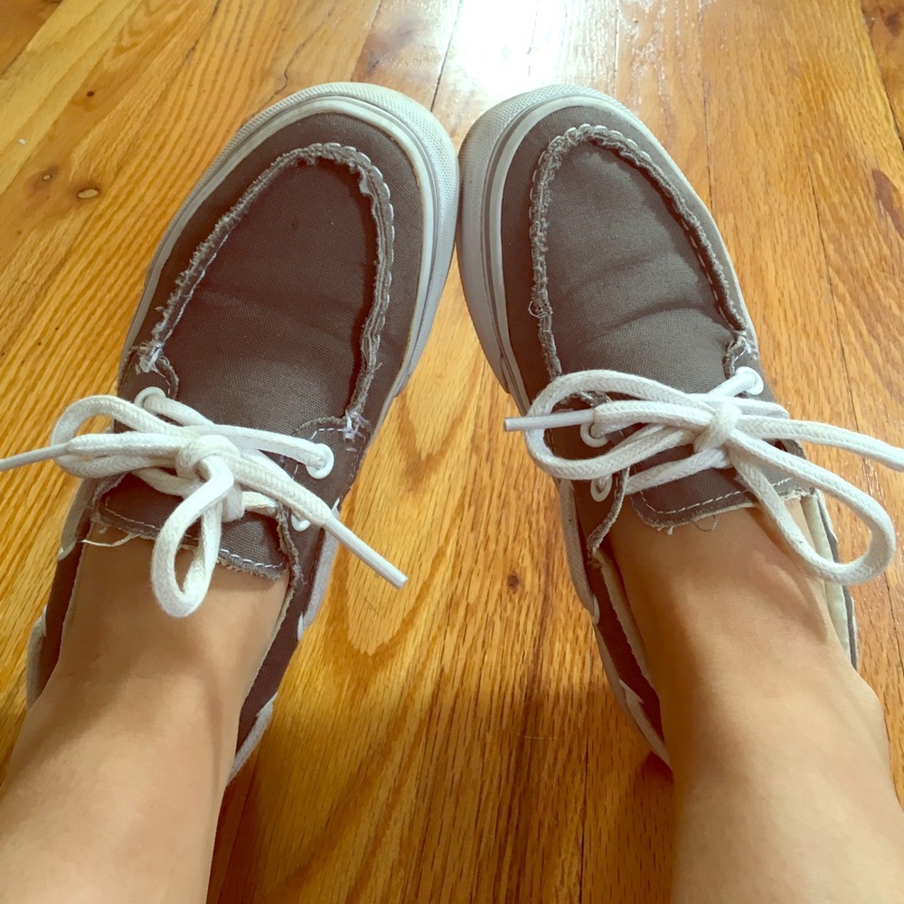 Vans Off the Wall Gray Slip On Boat Shoes