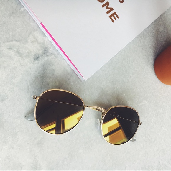 Last🆕Kiley Gold Mirrored Round Aviator Sunnies - Picture 5 of 8