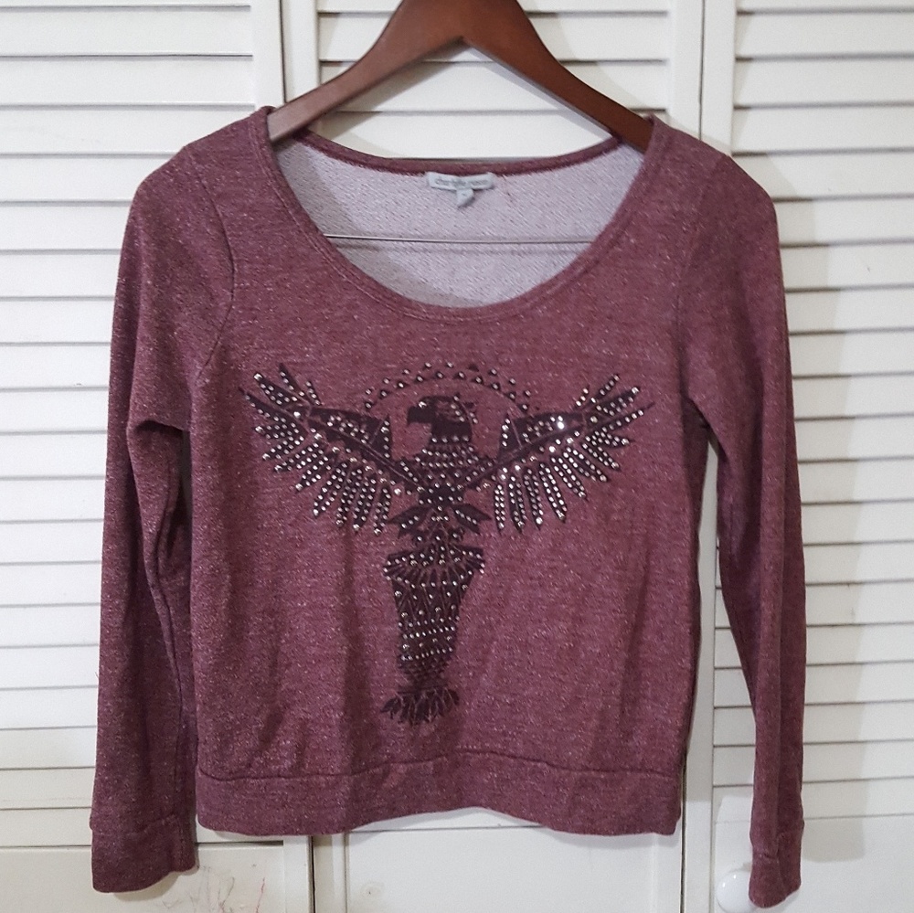 Plum Red Long-Sleeve Top