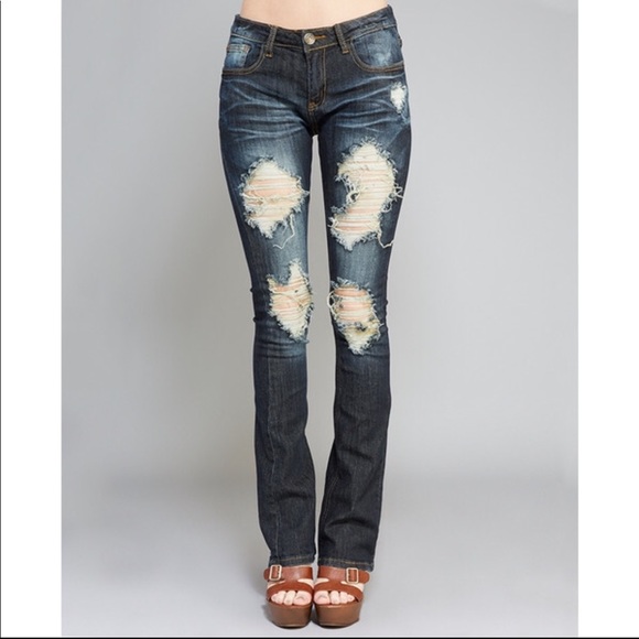 Machine Denim - 🎈HOST PICK🎈Machine Distressed Straight Leg Jeans