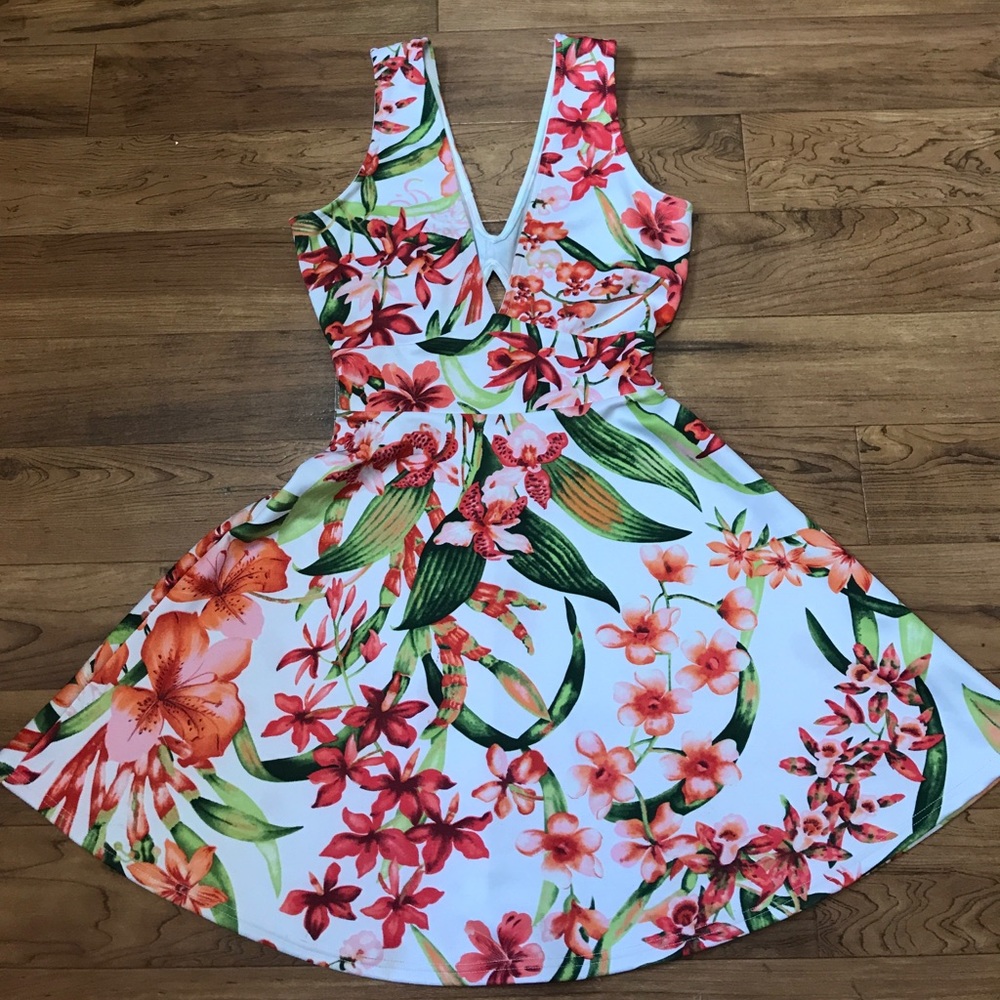 Agaci V neck flare dress