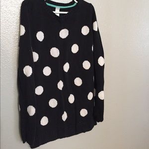Long sleeve polka dot sweater