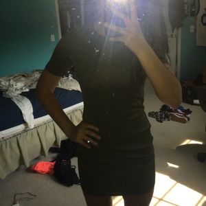 Army green bodycon dress