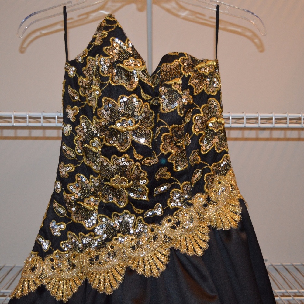 Black and Gold Formal Dress
