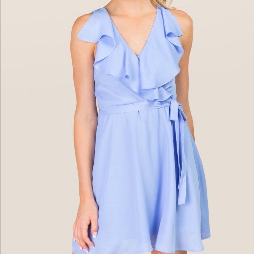 Francesca's Boutique Blue Ruffle Dress