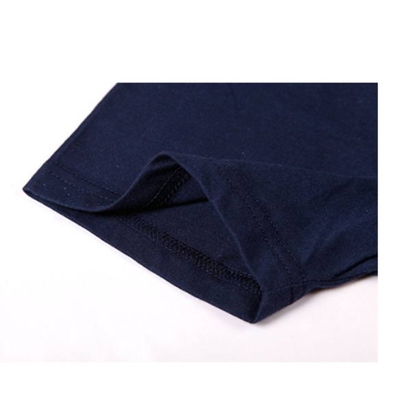 Mens Jacquard Stripe Pocket Crew Neck Tee Blue - Picture 4 of 5