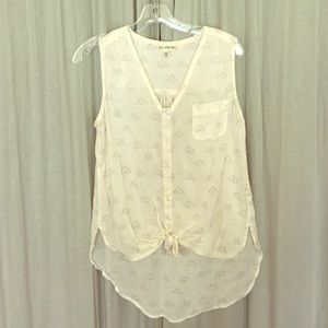 Billabong Cotton Button Down Tank Top