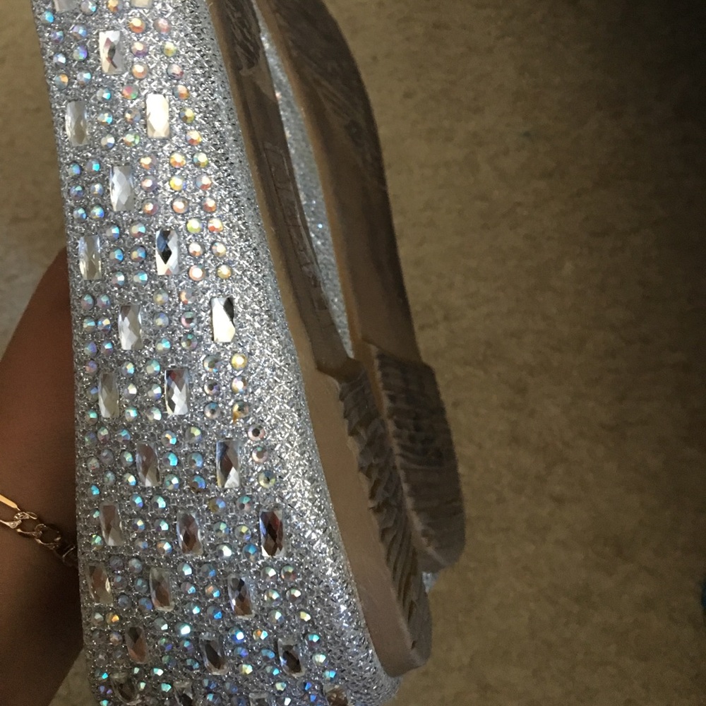 Silver Glittery Rhinestone flats - Picture 6 of 6