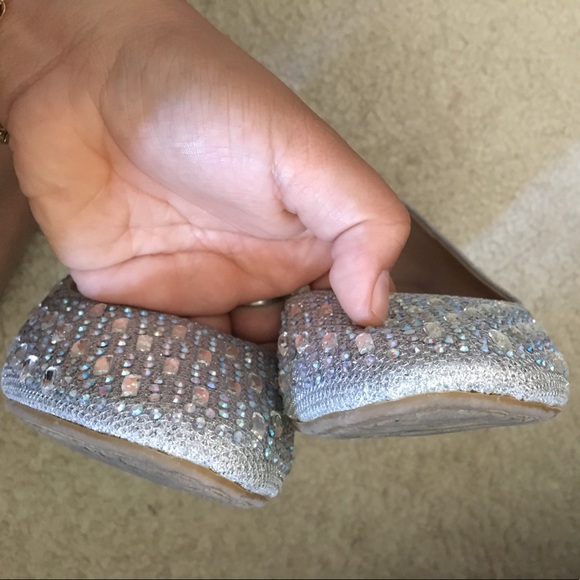 Silver Glittery Rhinestone flats - Picture 4 of 6