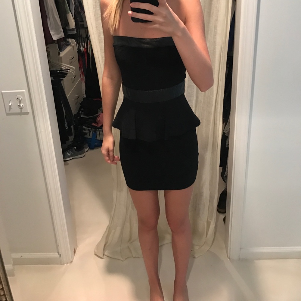 BEBE peplum black dress