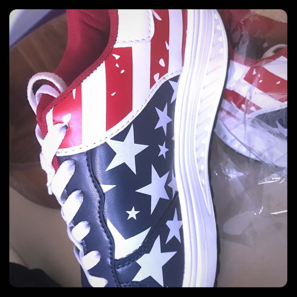 Tennis shoes; American Flag. Brand new