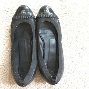 Chanel black flats
