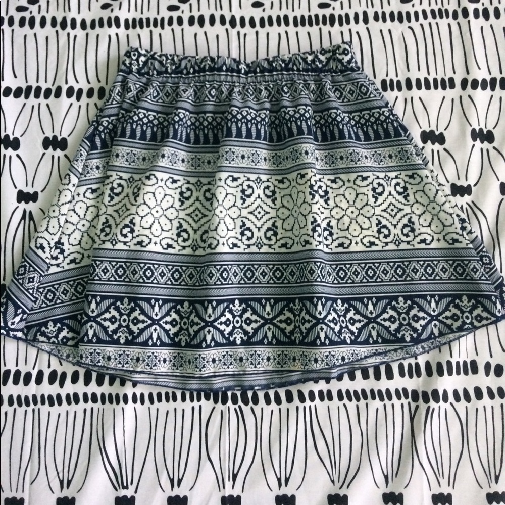 Navy Blue and White Circle Skirt