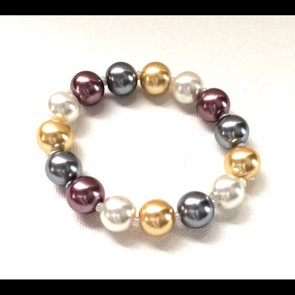 Faux Pearl Necklace Bracelet Earrings Set Spring - Picture 4 of 8